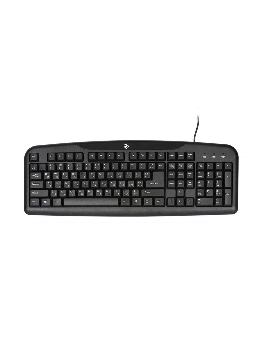 Клавиатура 2E, мембранная, проводная, для ПК и ноутбука, 107 клавиши, чёрная, 2E-KS101UB