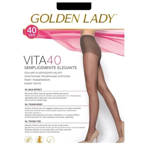 фото Колготки golden lady vita, 40 den, с шортиками, полуматовые, размер 4, черный