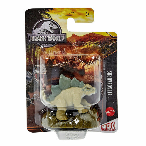 Jurassic World Mattel MICRO COLLECTION Мини-фигурка динозавра STEGOSAURUS с высотой 4 см / GXB08-HBX27 мини фигурка mattel jurassic world stegosaurus 5 см hbx27