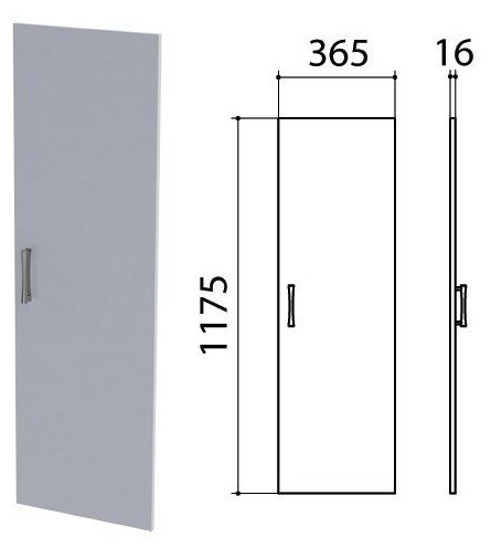 фото Дверь ЛДСП средняя "Монолит", 365х16х1175 мм, цвет серый, ДМ42.11 640208