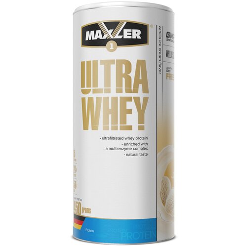 Протеин Maxler Ultra Whey, 450 гр., ванильное мороженое протеин maxler 100% golden whey 2270 гр ванильное мороженое