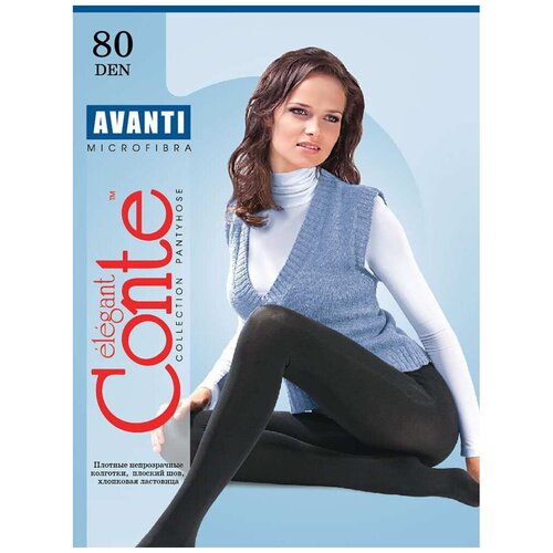 Колготки теплые Conte Avanti 80, размер II, mocco (кофе)