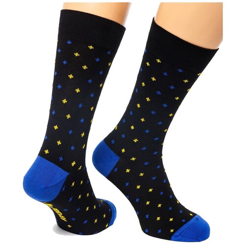 фото Носки st. friday friday owl 1-11/19, размер 34-37, черный/синий/желтый