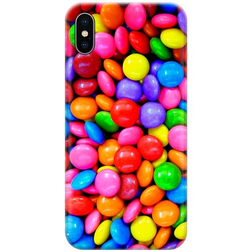 фото Re:pa накладка transparent для apple iphone xs / x с принтом "цветные драже"