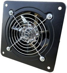 Канальный осевой вентилятор 100 мм настенный, металлический с обратным клапаном