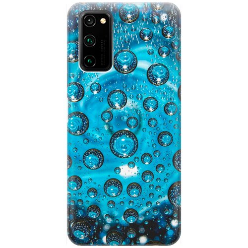 фото Re:pa накладка transparent для honor view 30 pro с принтом "голубые капли"