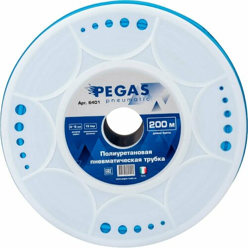 pegas pneumatic пневмотрубка полиуретановая бухта 100м 68 мм 6402 Pegas pneumatic Пневмотрубка полиуретановая бухта 200м 4х6мм 6401