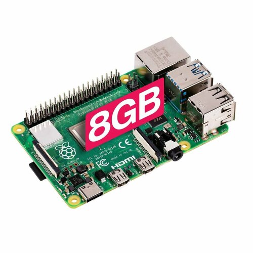 Raspberry Pi 4 Model-B (память 8 Гб) микрокомпьютер raspberry pi 4 model b 2gb broadcom bcm2711 arm cortex a72 1 5ghz 2 x usb 3 0 2 x