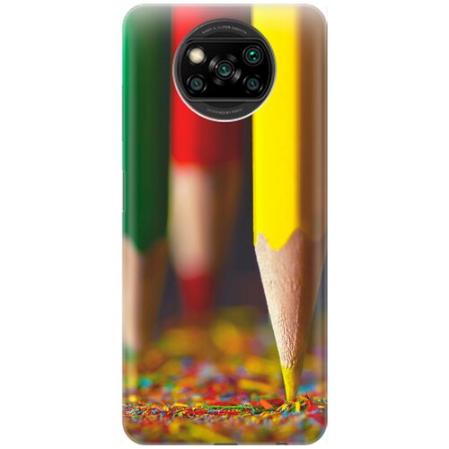 фото Ультратонкий силиконовый чехол-накладка для xiaomi poco x3 / x3 pro с принтом "желтый карандаш" gosso