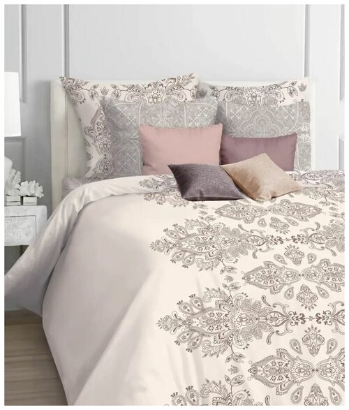 Комплект постельного белья Mona Liza Loren, 2-спальное, бязь, розовый/серый