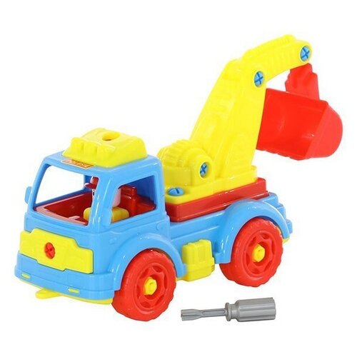 Конструктор-транспорт Автомобиль-экскаватор в сетке 73044 Полесье деревянный экскаватор транспорт игра для детей