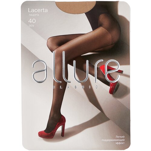 Колготки ALLURE Classic Lacerta, 40 den, размер 4, бежевый