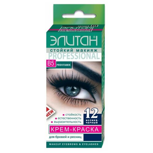 Элитан Крем-краска для бровей и ресниц, 12 Иссиня-черный