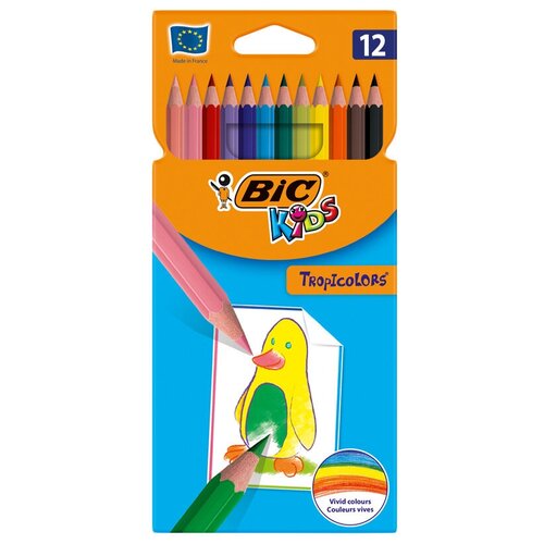 BIC Цветные карандаши Tropicolors 12 цветов (8325666/8325669/83256610), 12 шт.