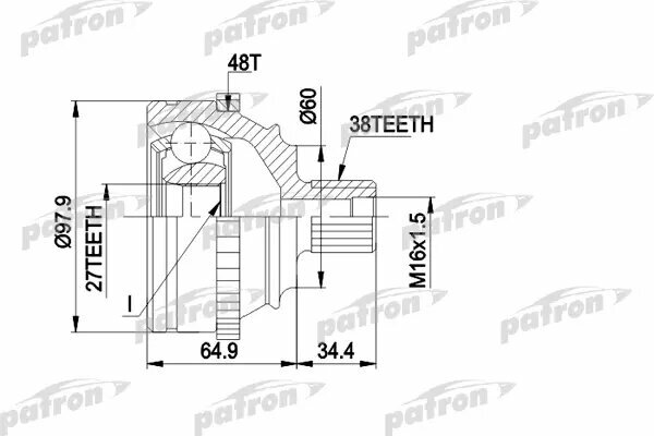 PATRON PCV1229 ШРУС наружный передний