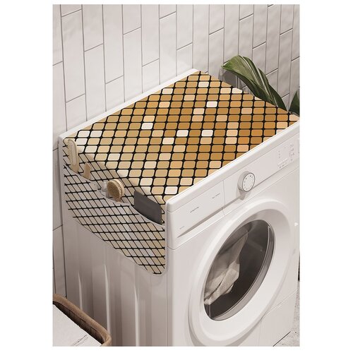фото Органайзер для хранения "блеск квадратов" на стиральную машину, 45x120 см ambesonne
