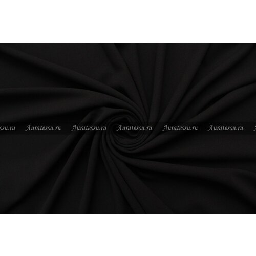 Ткань Креп плательный чёрный , 400 г/пм, ш140см, 0,5 м ткань креп смесовый плательный