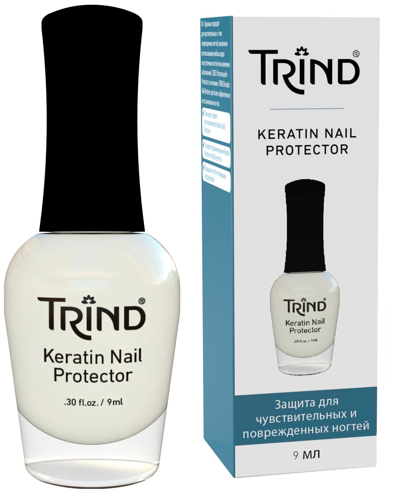 Trind Keratin Nail Protector - Тринд Кератиновая защита ногтей, 9 мл -