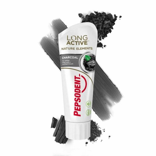 Зубная паста Pepsodent Long Active Nature Elements Charcoal, 75 мл (Из Финляндии)