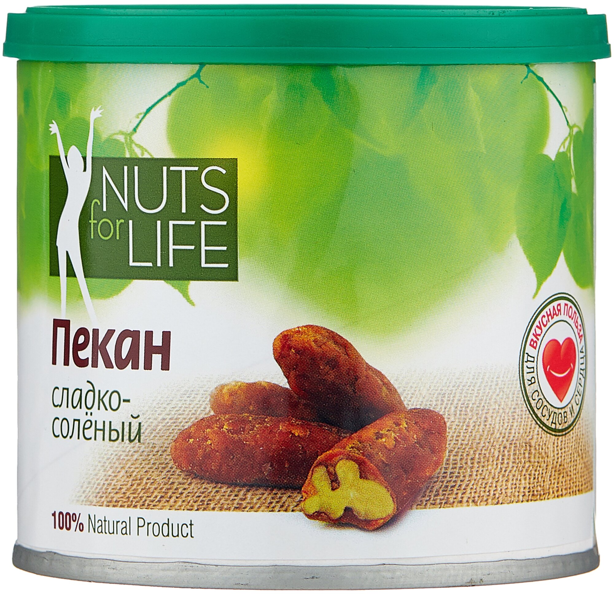 Пекан сладко-соленый Nuts for life 115 г - фотография № 1
