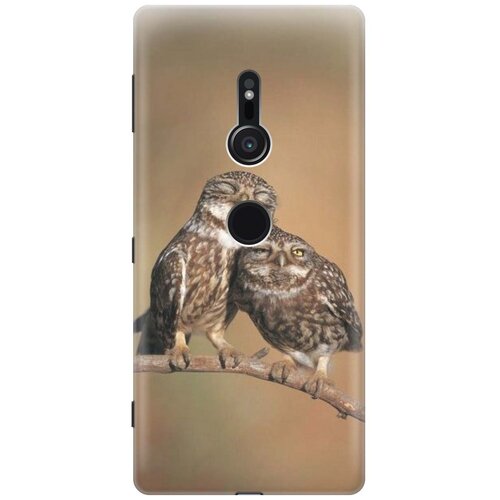фото Cиликоновый чехол на sony xperia xz2 / сони иксперия икс зет 2 с принтом "пара совушек" gosso
