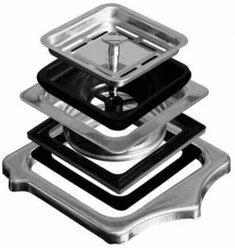 Адаптер-переходник для измельчителя/диспоузера пищевых отходов на квадратный слив для кухонной мойки ALVEUS
