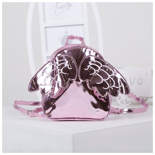 Рюкзак детский, с крыльями, отдел на молнии, цвет розовый