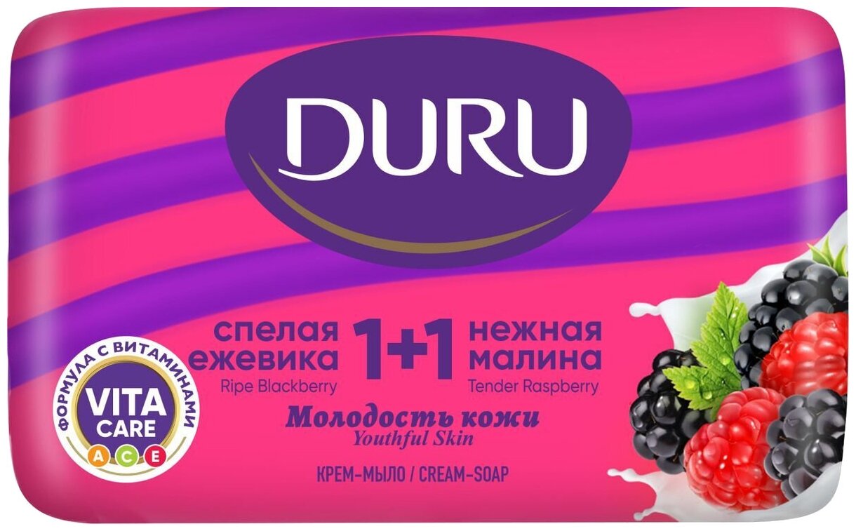 Крем-мыло кусковое DURU 1+1 Молодость кожи, 80 г