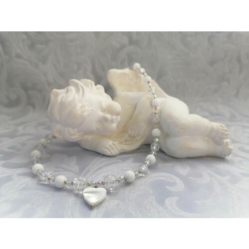 Колье, перламутр, длина 37 см.