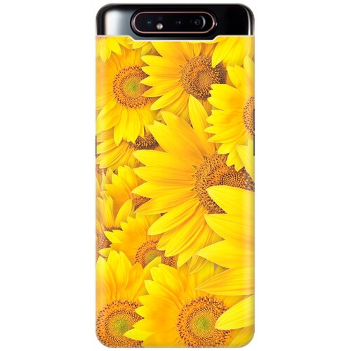 фото Ультратонкий силиконовый чехол-накладка для samsung galaxy a80 с принтом "море подсолнухов" gosso