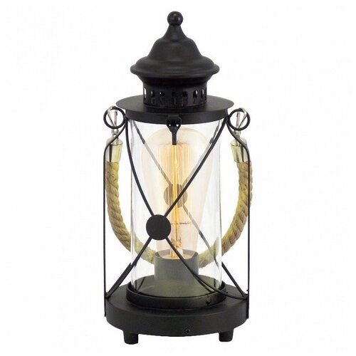 фото Настольная лампа декоративная eglo промо, 1х60w, хром, размеры (мм)-140x330, плафон - неокрашенный