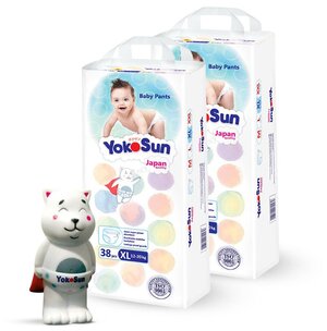 YokoSun трусики XL 12-20 кг, 38 шт. + игрушка для ванной котик Йоко