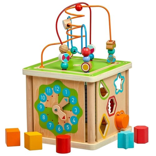 Развивающая игрушка Lucy & Leo Умный куб LL248, разноцветный деревянный набор грузовик лабиринт сортер счеты
