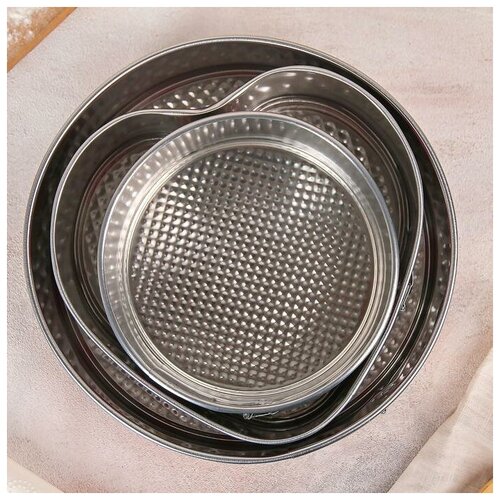 фото Набор форм для выпечки разъемных «розарий», 3 шт: 17, 21, 24 см доляна