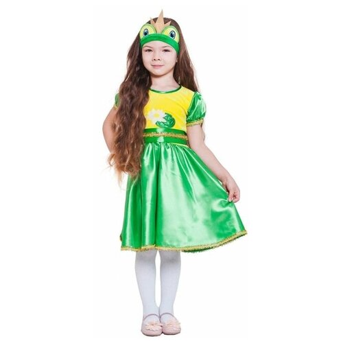 фото Костюм страна карнавалия царевна-лягушка (2099608-2099610), зеленый/желтый, размер 98-104
