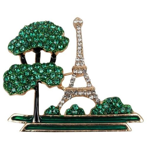 фото Брошь бижутерная париж (замок-булавка, зеленый) 55317 otokodesign