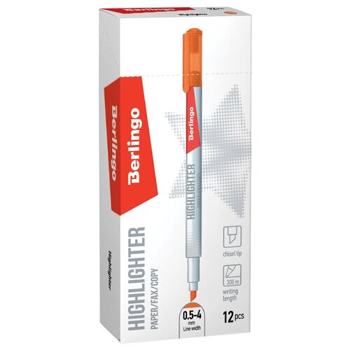 фото Berlingo набор оранжевых текстовыделителей textline hl420, 12 шт., оранжевый