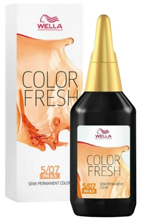 Wella Color Fresh оттеночная краска 5/07 Светло-коричневый натурально коричневый 75 мл