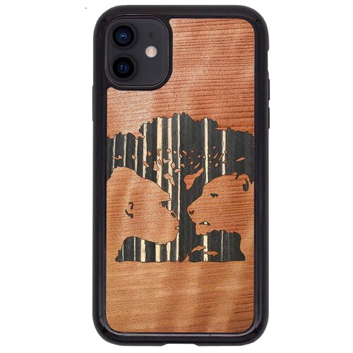фото "чехол t&c для iphone 11, (айфон 11), silicone wooden case, wild series, магическое дерево (секвойа эбен)" timber & cases