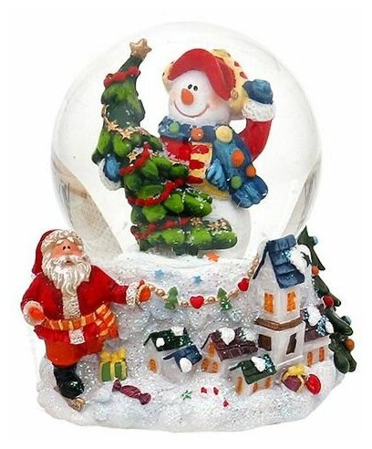 фото Снежный шар Sigro Вдохновенный снеговик в кепке 50-1611