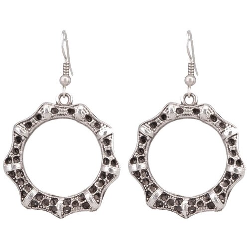 фото Серьги бижутерные маховик (замок-крючок, бижутерный сплав, серебристый) 1-56077 otokodesign