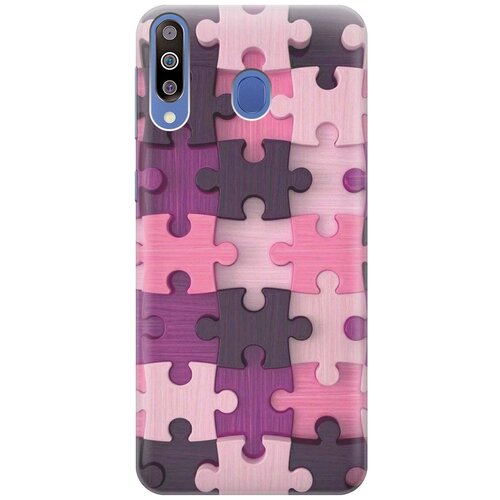 фото Gosso ультратонкий силиконовый чехол-накладка для samsung galaxy m30 с принтом "сиреневый паззл"