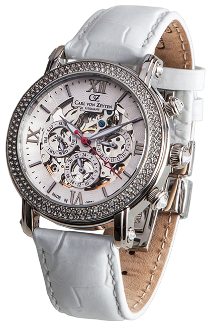 Наручные часы Carl von Zeyten Skeleton, белый, серебряный