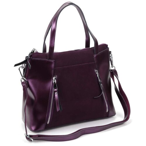 фото Женская кожаная сумка d-01901 пурпл/пурпл fuzi house