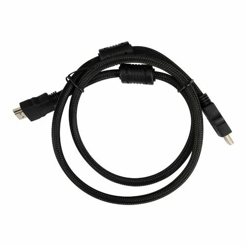 Кабель аудио-видео Buro HDMI (m) - HDMI (m) , ver 1.4, 1м, GOLD, ф/фильтр, черный [hdmi-v1.4-1mc]