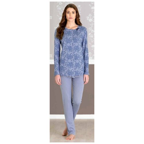 Пижама (кофта, брюки) Enchante 90105 Bisbigli (серо-голубой), 44