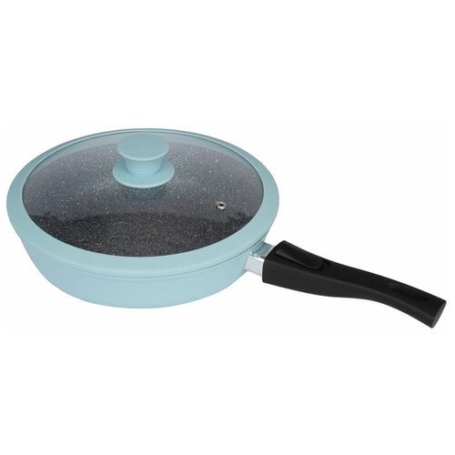 фото Сковорода casta color, 26 см, с крышкой, съемная ручка, голубой