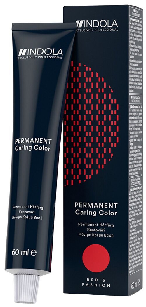 Indola Permanent Caring Color стойкая крем-краска для волос Red & Fashion, 6.80 темный русый шоколадный натуральный, 60 мл