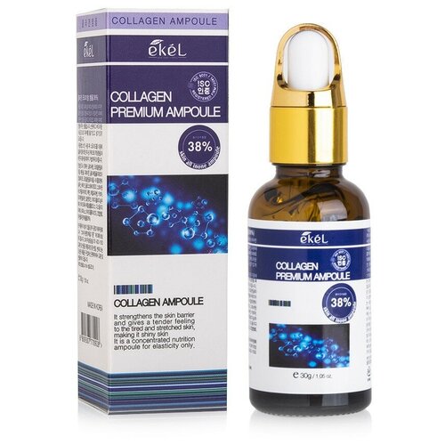 Ekel Collagen Premium Ampoule Ампульная сыворотка для лица с коллагеном, 30 мл корейская ампульная сыворотка для лица collagen premium ampoule ekel