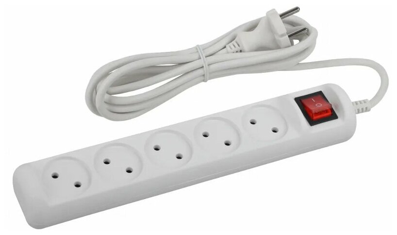 Сетевой фильтр Эра 5 Sockets 1.5m White U-5s-1.5m-2x1 Б0044055